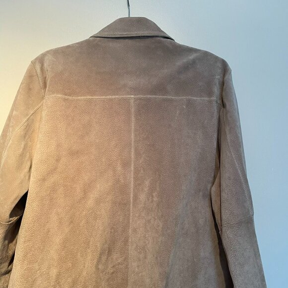 Utex Design suede shirt/jacket grey/sand tone women size L. Western - Picture 4 of 12
